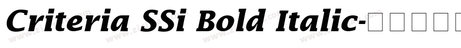 Criteria SSi Bold Italic字体转换